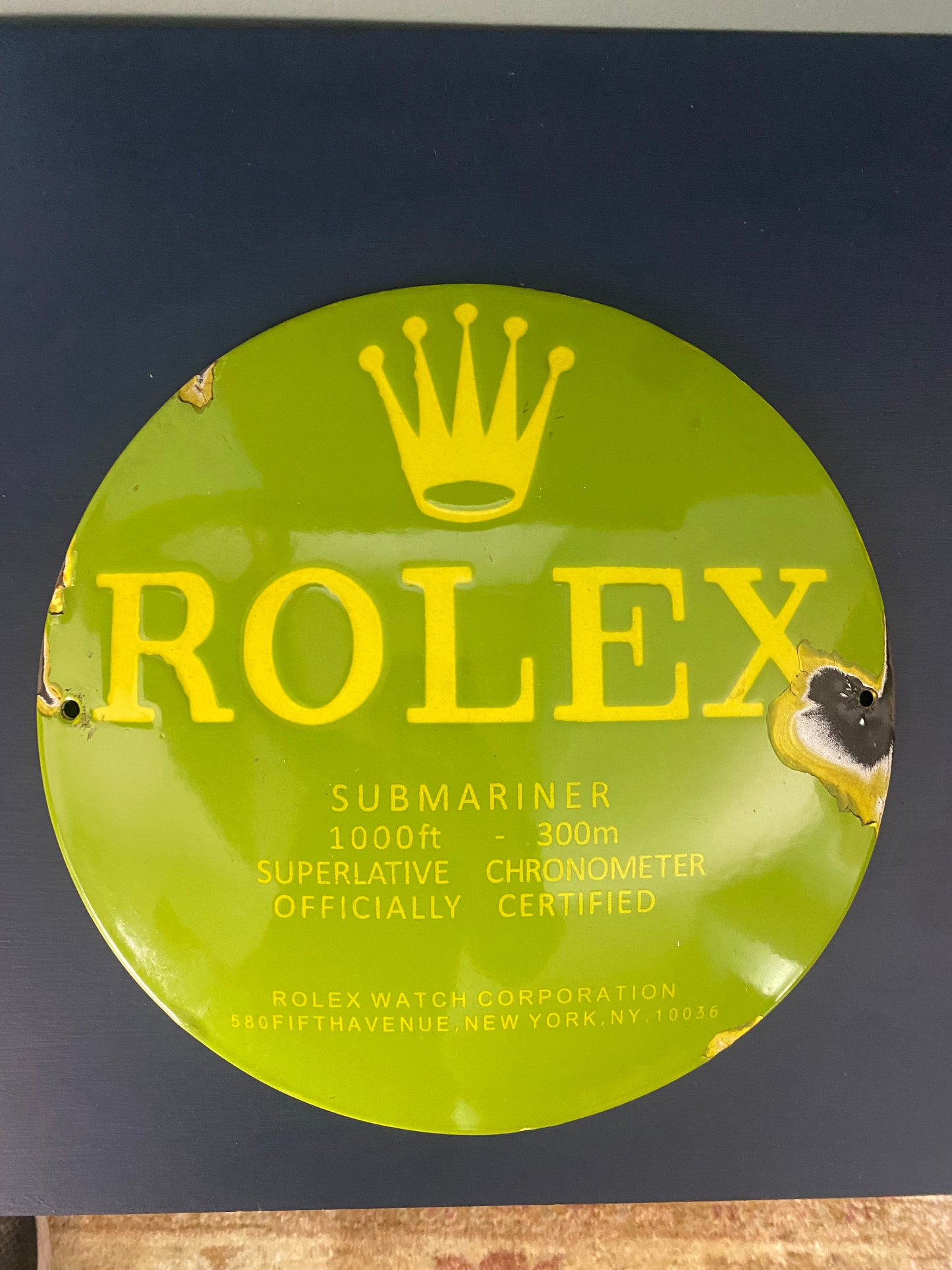 Rolex enamel sign