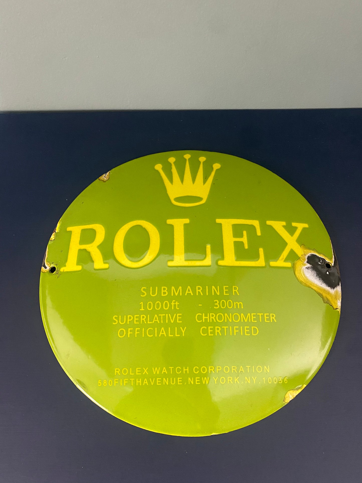 Rolex enamel sign