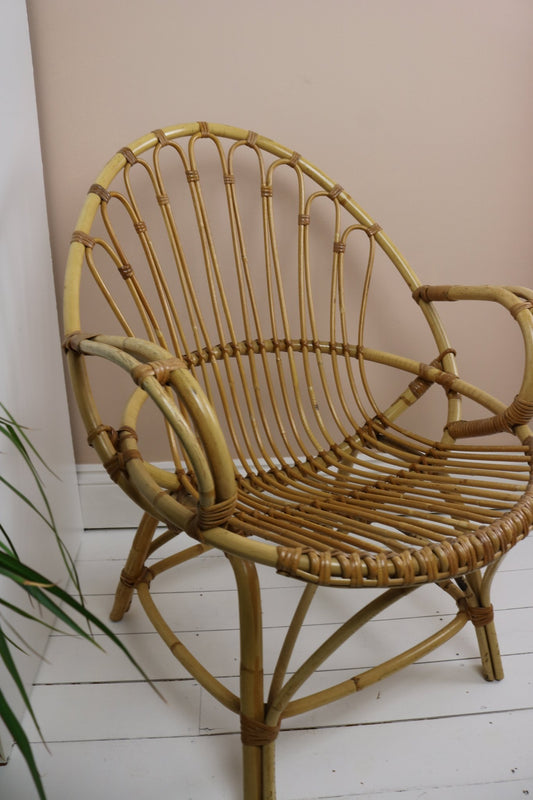Bamboo Cane Vintage Chair Circa 1970s , in the Style of Franco Albini - The Vintage Allure