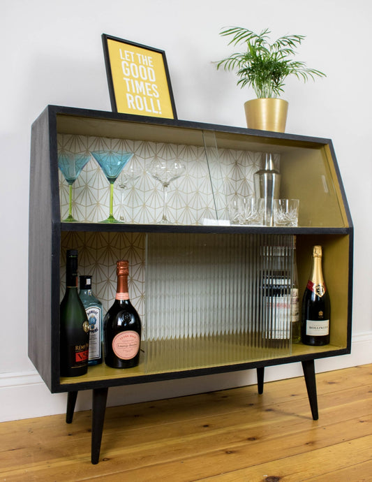 Vintage 1950s Cocktail Cabinet Upcycled - The Vintage Allure