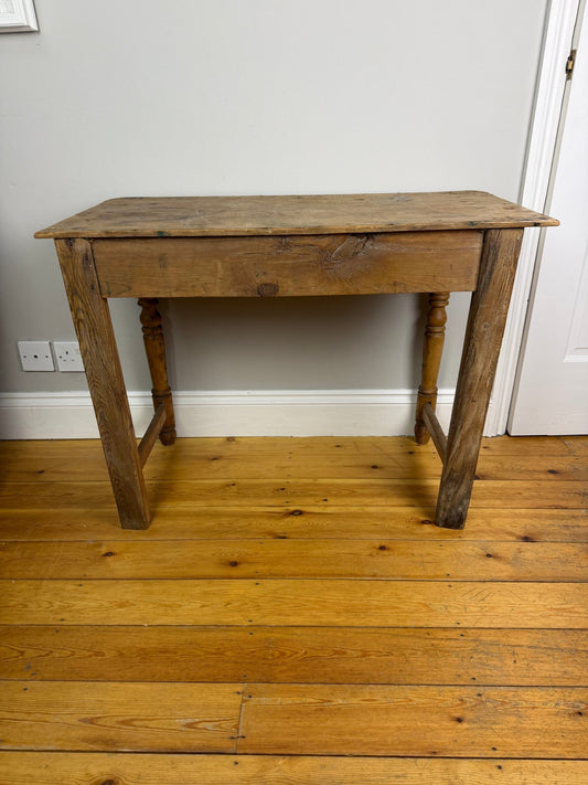 Vintage Antique Victorian Pine Farmhouse Hallway Console Table - The Vintage Allure