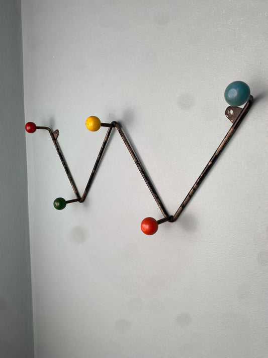 Vintage Atomic Wall - Mounted Coat Hook, Multi - Colored Mid - Century Modern Black - The Vintage Allure