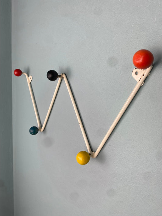 Vintage Atomic Wall - Mounted Coat Hook, Multi - Colored Mid - Century Modern White - The Vintage Allure