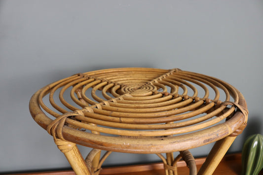 Vintage Cane Boho Side Table - The Vintage Allure