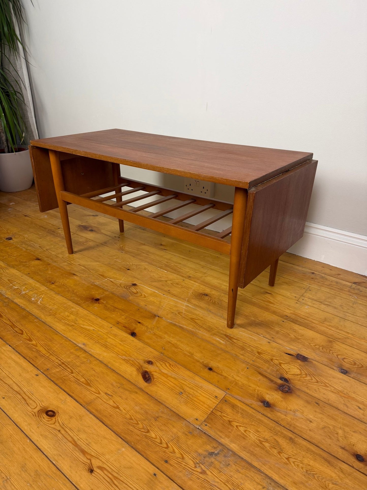 Vintage Danish Modern Drop Leaf Coffee Table | Mid Century Side Table - The Vintage Allure