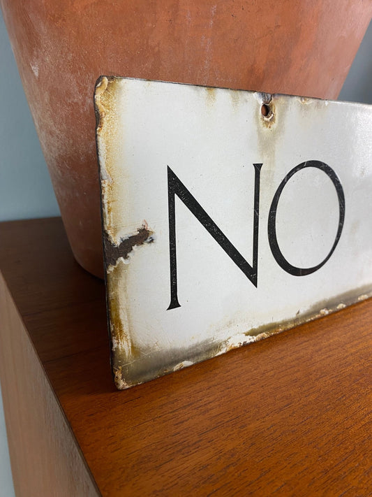 Vintage 'No Smoking' Metal Enamel Sign - The Vintage Allure