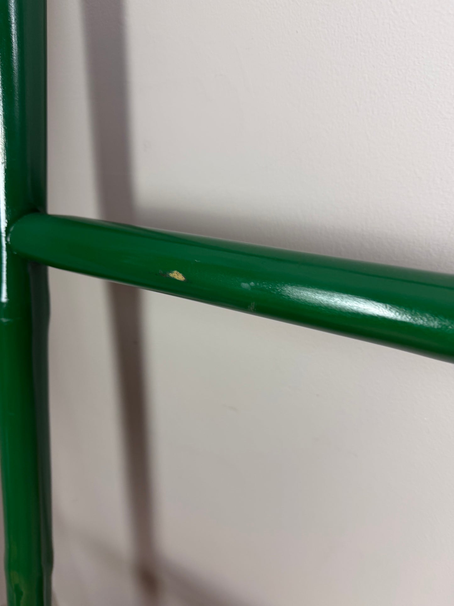 Vintage Painted Bamboo Tapered Ladder Towel Rail Green