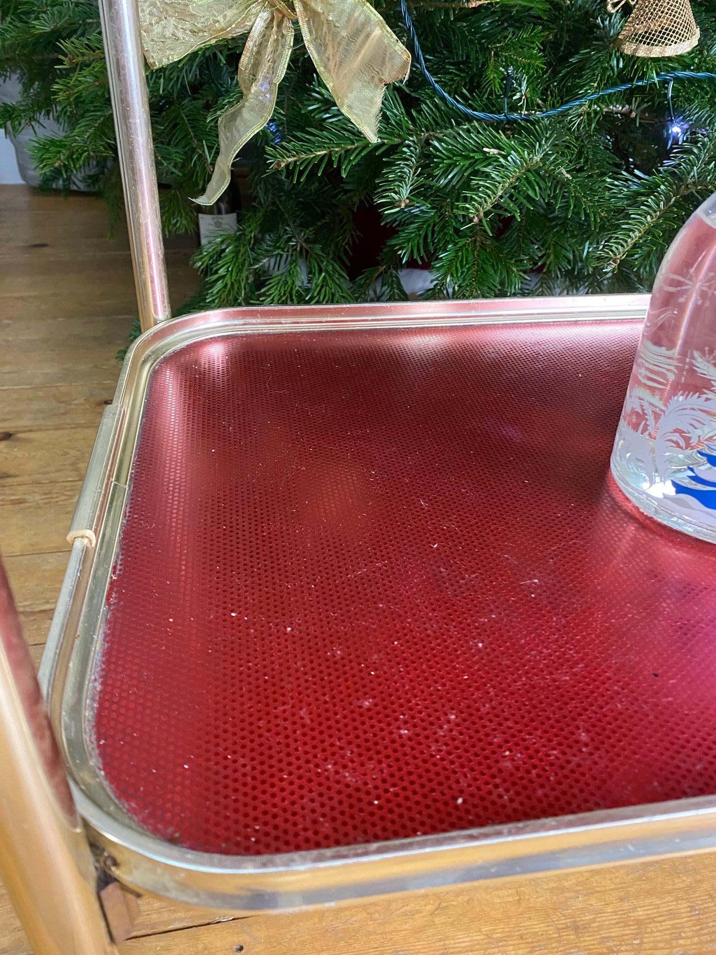 Vintage Drinks/Cocktail Trolley 1960s/70s Pink