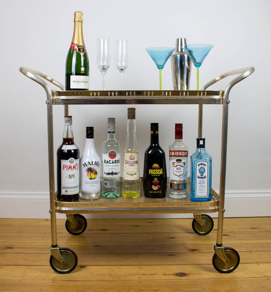 Brown drinks trolley - The Vintage Allure