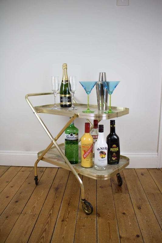 Marbled top drinks trolley - The Vintage Allure