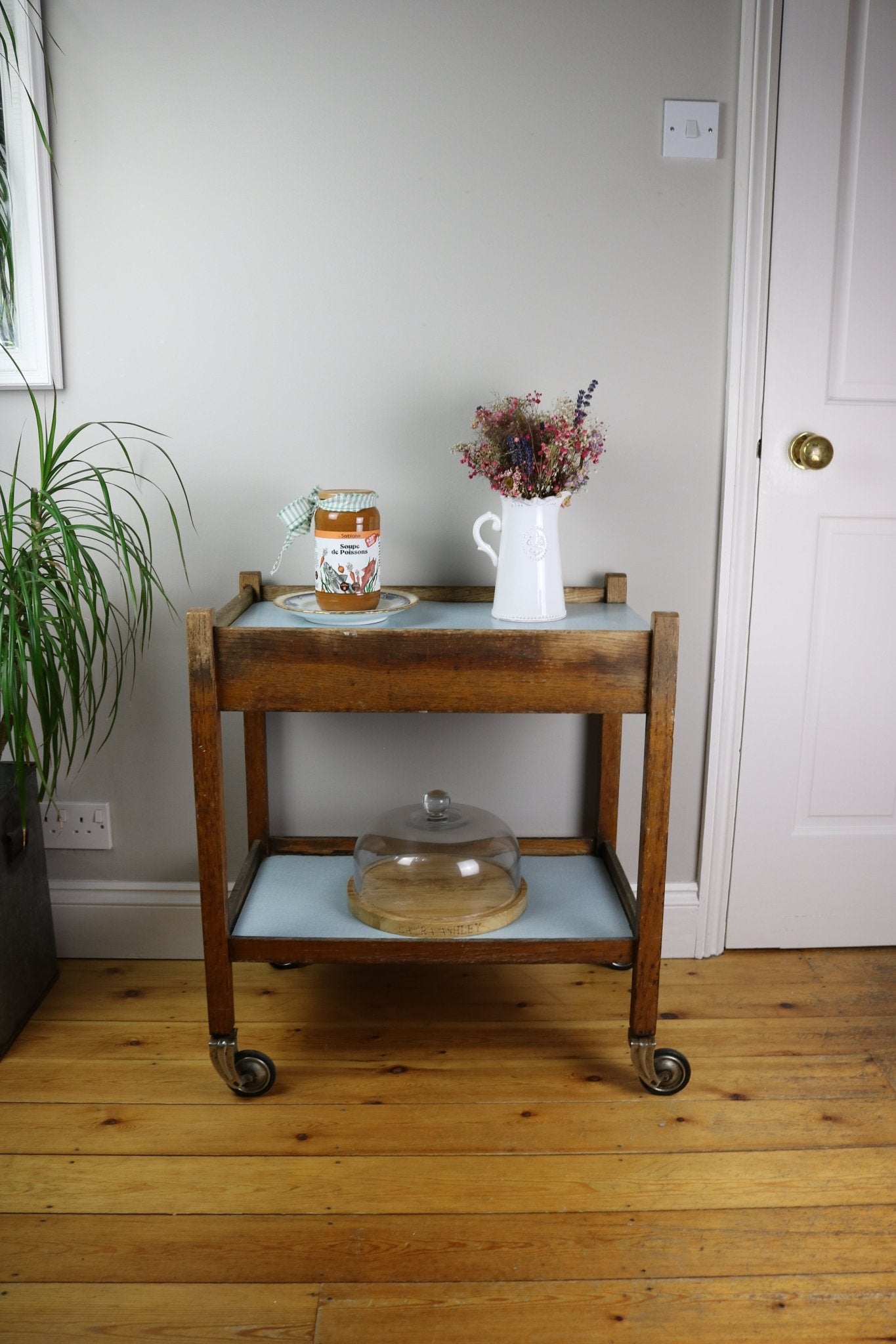 Original Vintage Oak Two Tier Drinks / Tea Trolley - The Vintage Allure