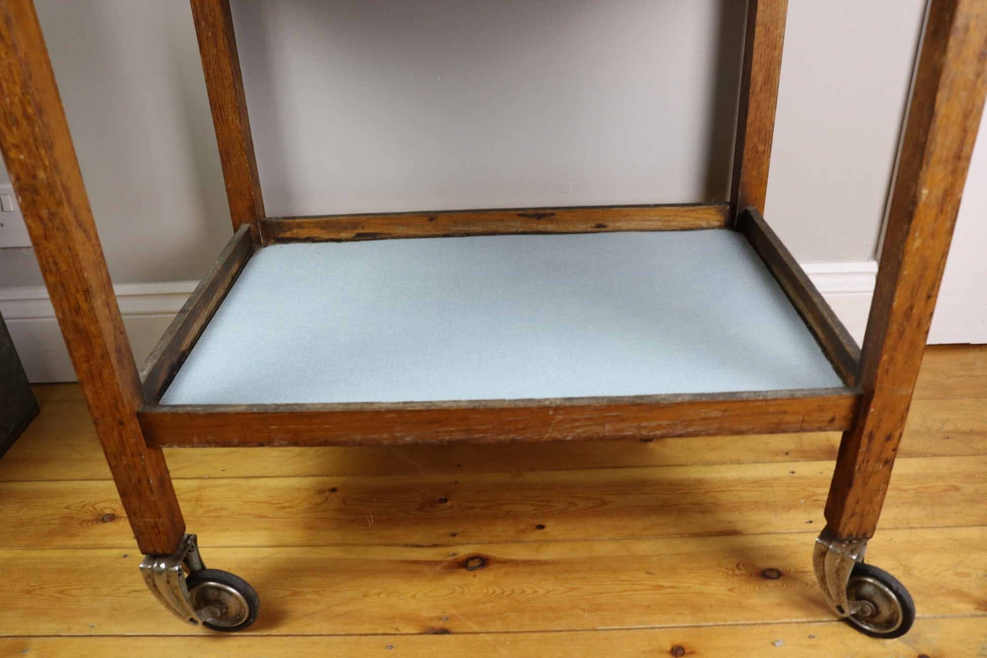 Original Vintage Oak Two Tier Drinks / Tea Trolley - The Vintage Allure