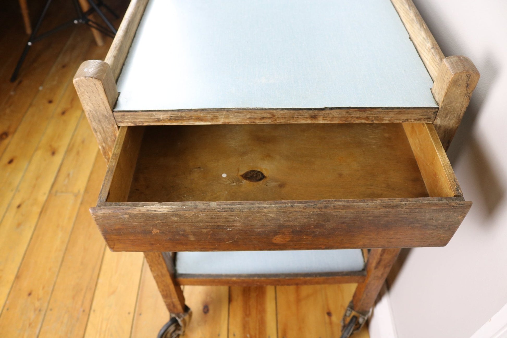 Original Vintage Oak Two Tier Drinks / Tea Trolley - The Vintage Allure