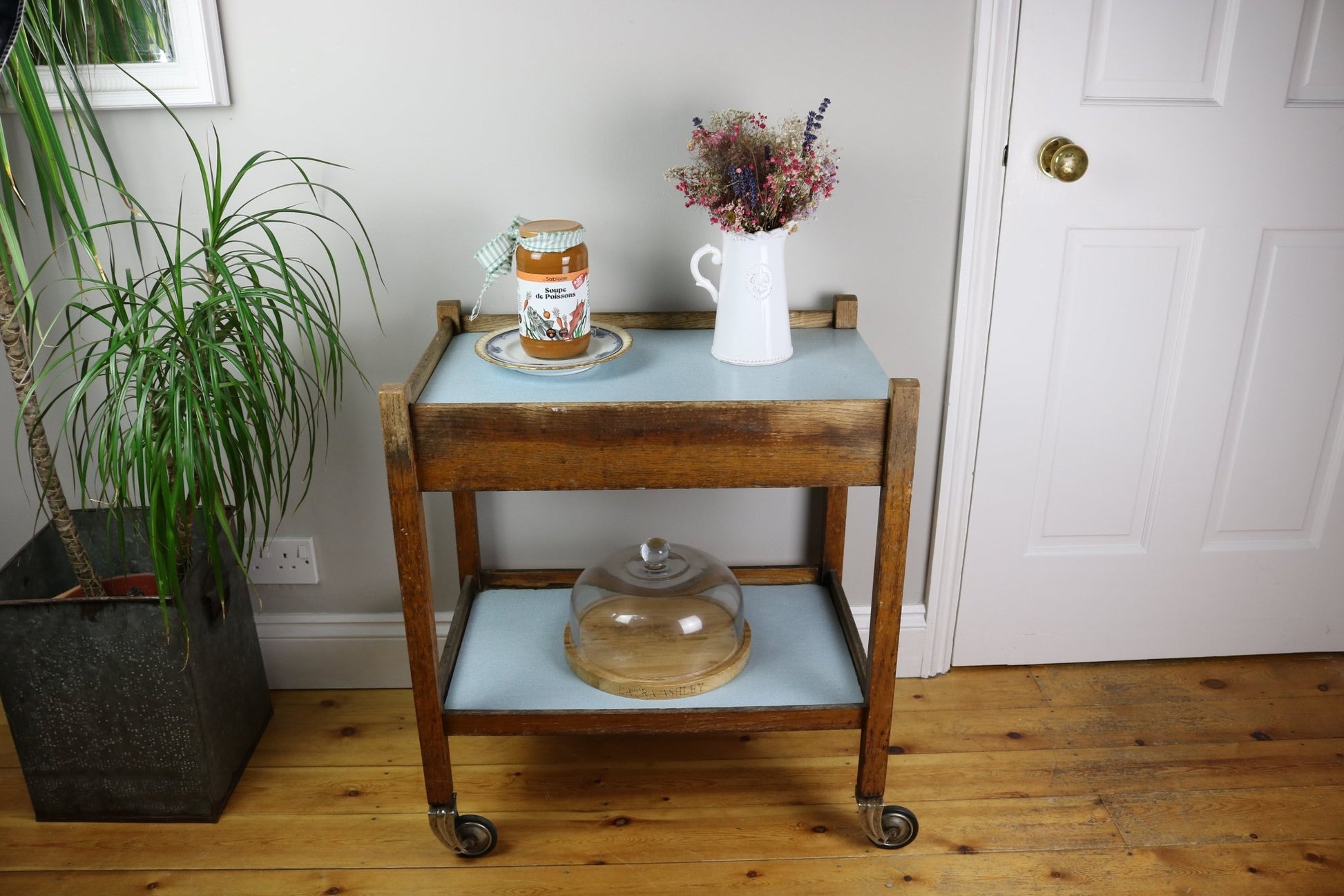 Original Vintage Oak Two Tier Drinks / Tea Trolley - The Vintage Allure