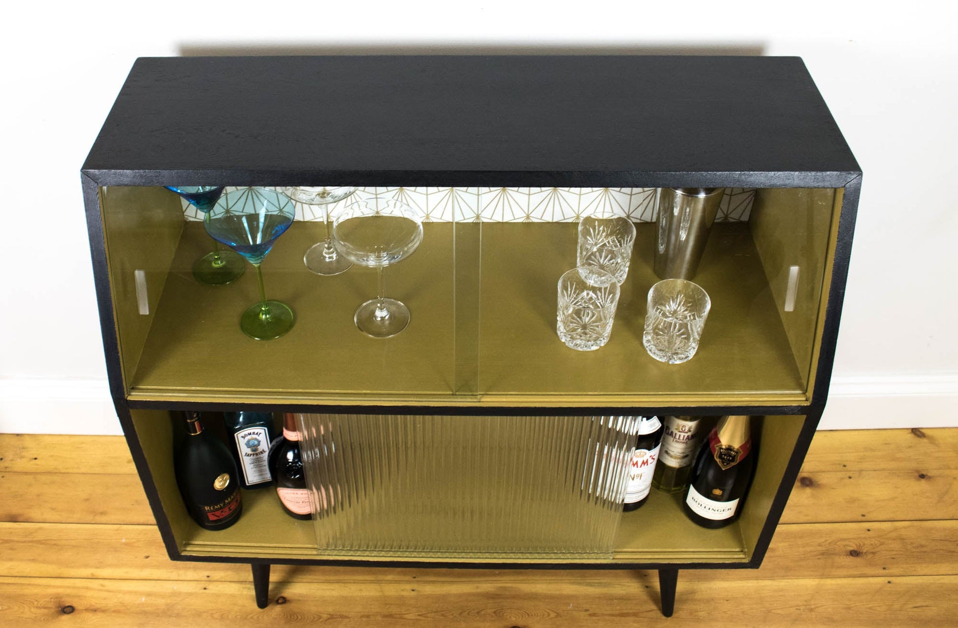 Vintage 1950s Cocktail Cabinet Upcycled - The Vintage Allure