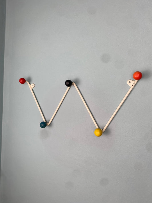 Vintage Atomic Wall - Mounted Coat Hook, Multi - Colored Mid - Century Modern White - The Vintage Allure