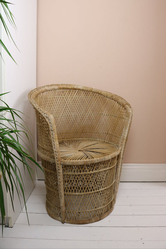 Vintage Bamboo Cane Peacock Chair - The Vintage Allure