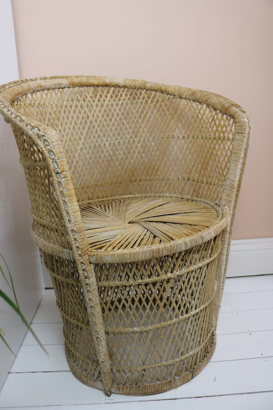 Vintage Bamboo Cane Peacock Chair - The Vintage Allure