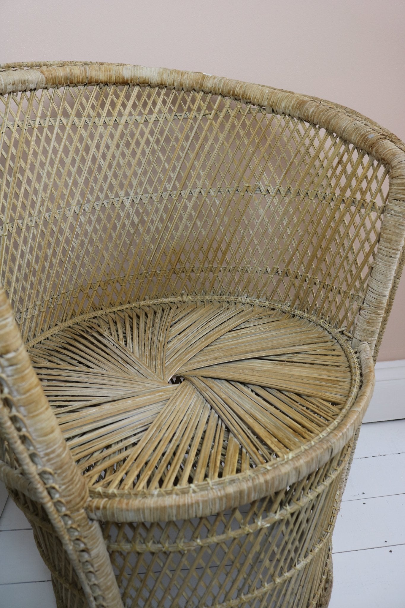 Vintage Bamboo Cane Peacock Chair - The Vintage Allure