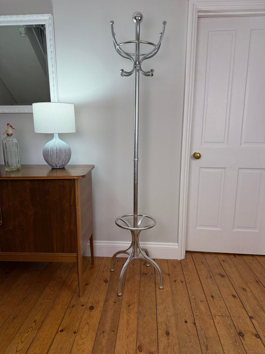 Vintage Chrome Coat Rack Mid - Century Modern Hall Stand - The Vintage Allure