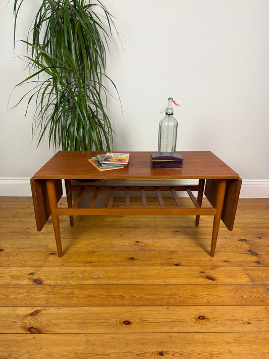 Vintage Danish Modern Drop Leaf Coffee Table | Mid Century Side Table - The Vintage Allure
