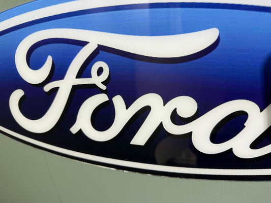 Vintage Ford Oval Perspex Wall Sign | Blue Ford Logo Garage Decor | Automotive Wall Art | Man Cave, Workshop, Car Lover Gift - The Vintage Allure