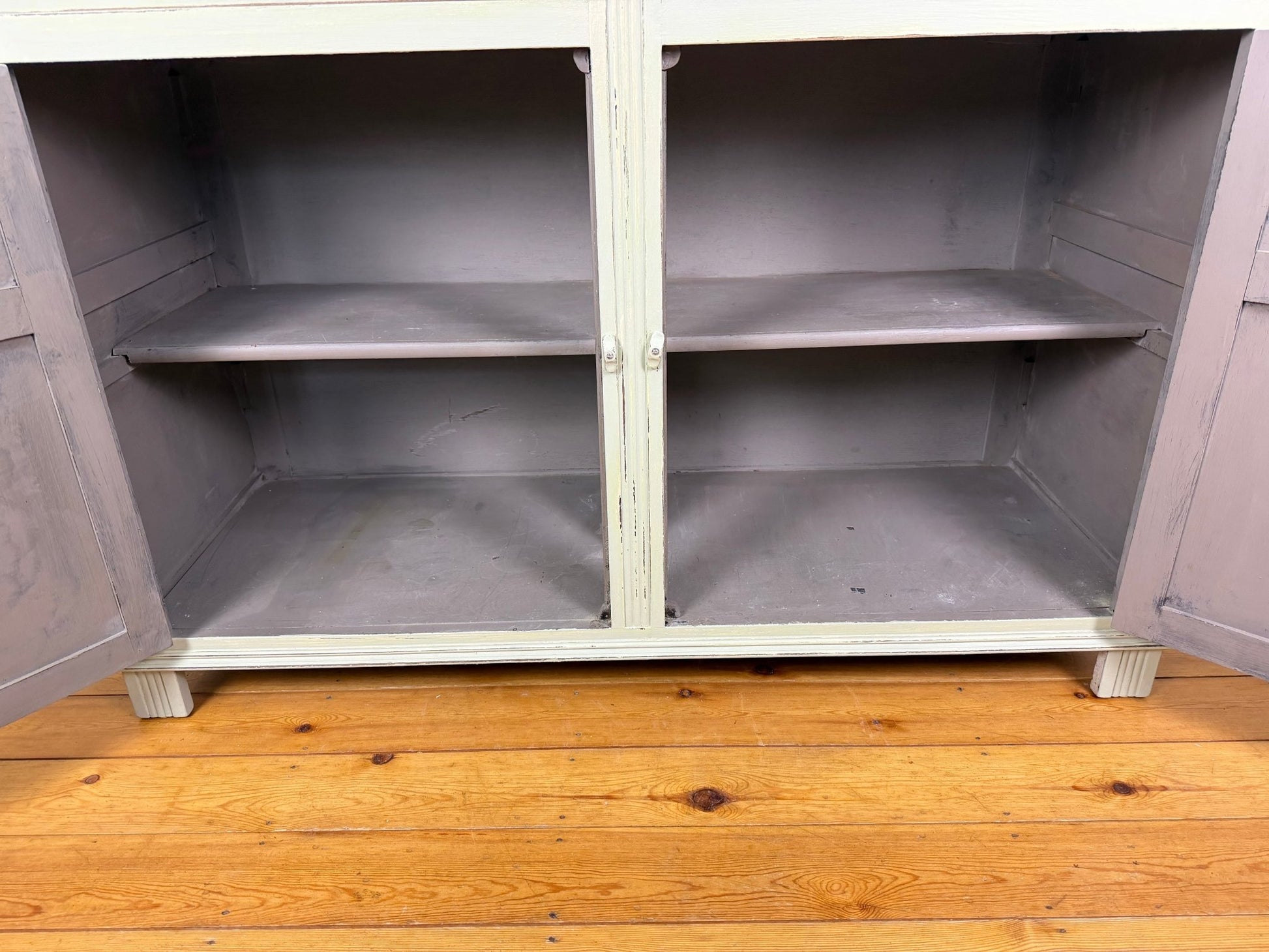 Vintage French Farmhouse Sideboard Distressed Vert de Terre - The Vintage Allure