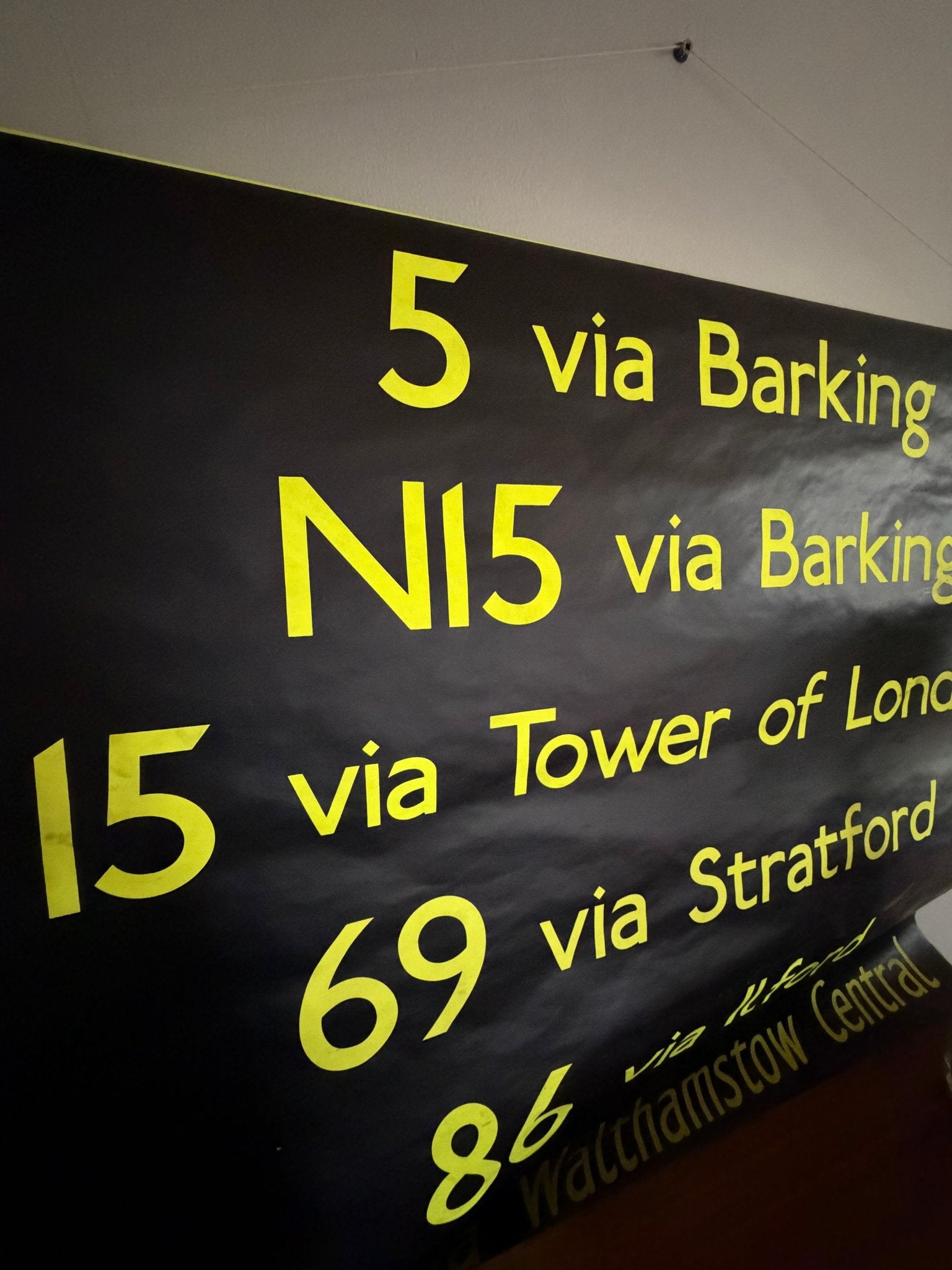 Vintage London Bus Blind | Urban Wall Art | Transport Memorabilia - The Vintage Allure