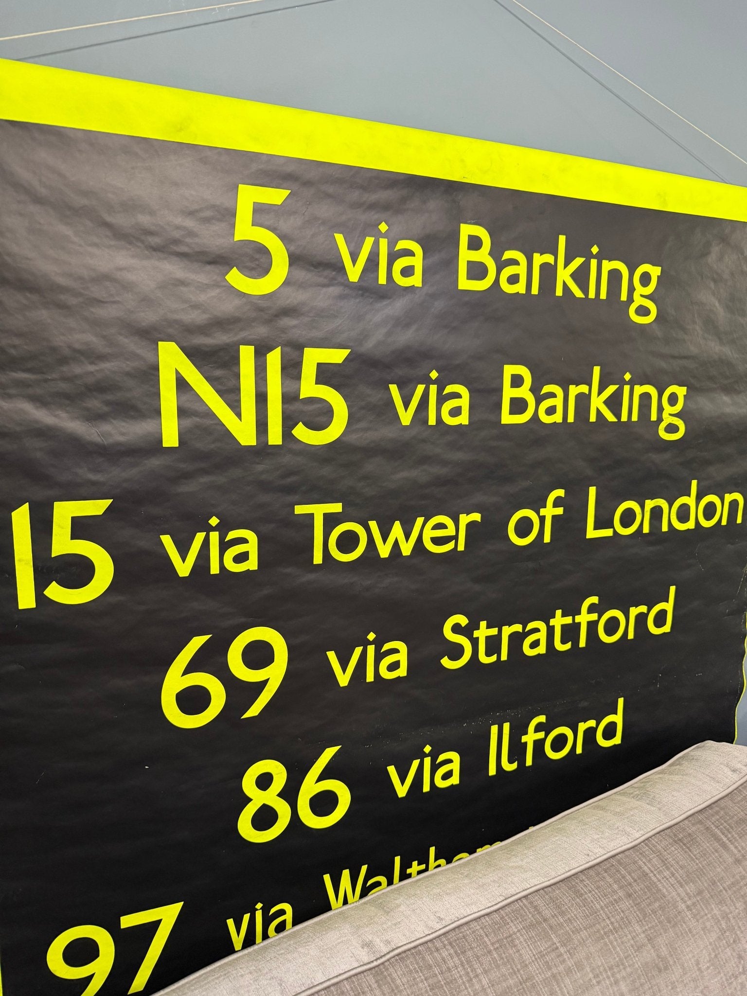 Vintage London Bus Blind | Urban Wall Art | Transport Memorabilia - The Vintage Allure