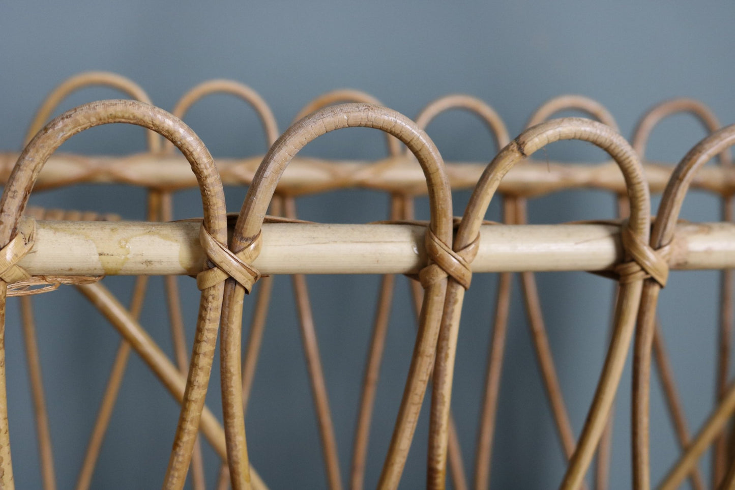 Vintage Magazine Rack Bamboo Cane Boho - The Vintage Allure