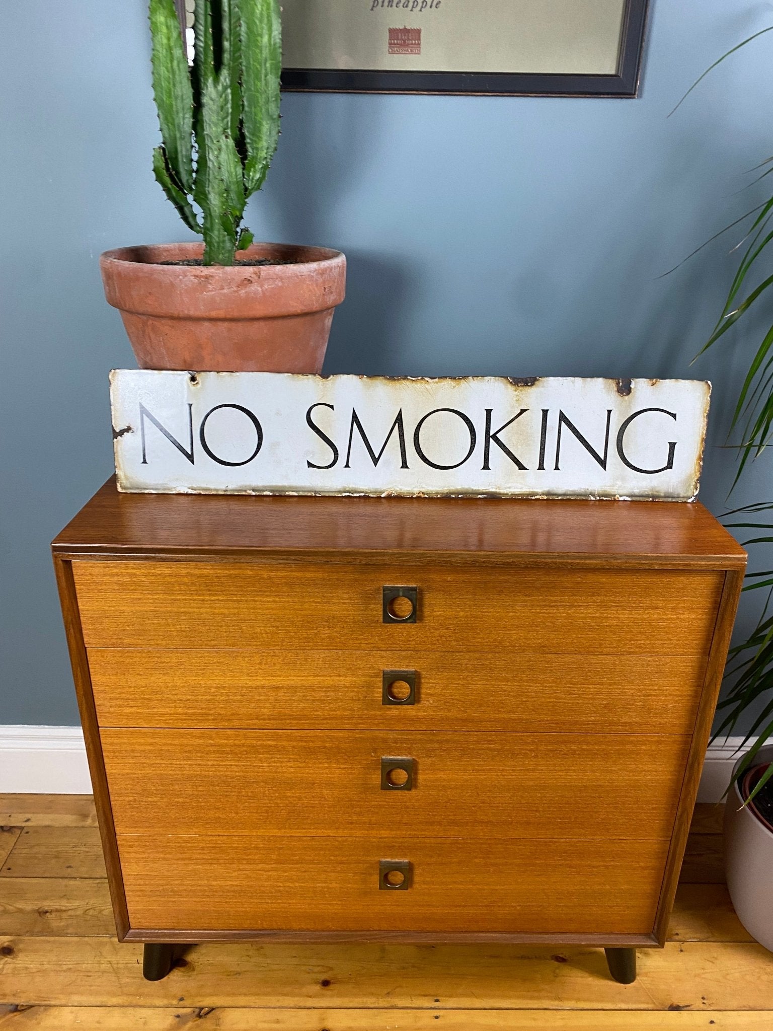 Vintage 'No Smoking' Metal Enamel Sign - The Vintage Allure
