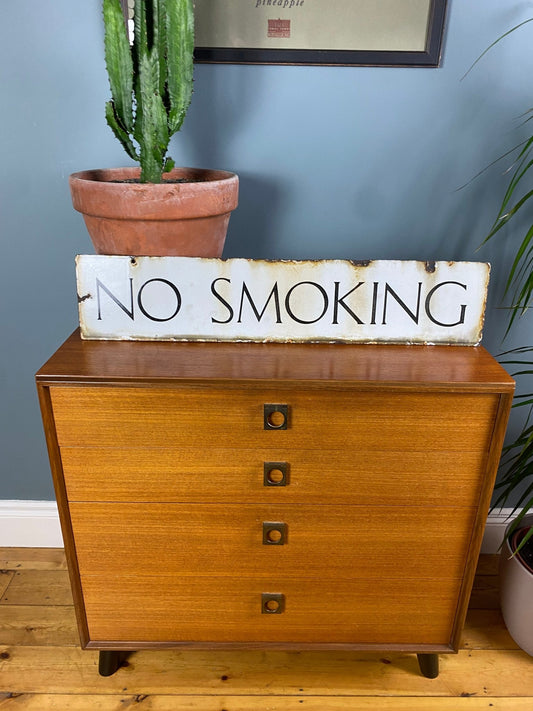 Vintage 'No Smoking' Metal Enamel Sign - The Vintage Allure