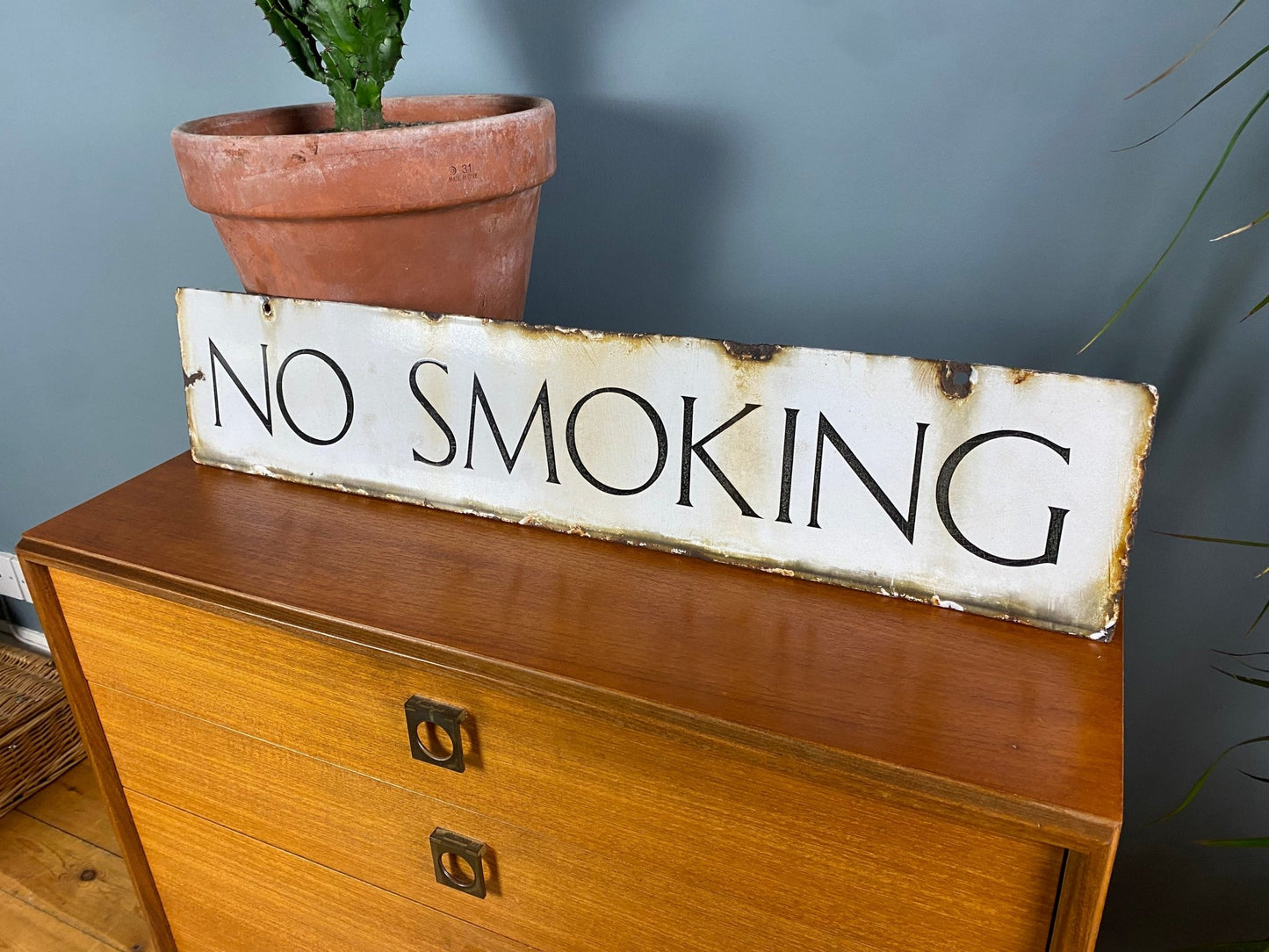 Vintage 'No Smoking' Metal Enamel Sign - The Vintage Allure