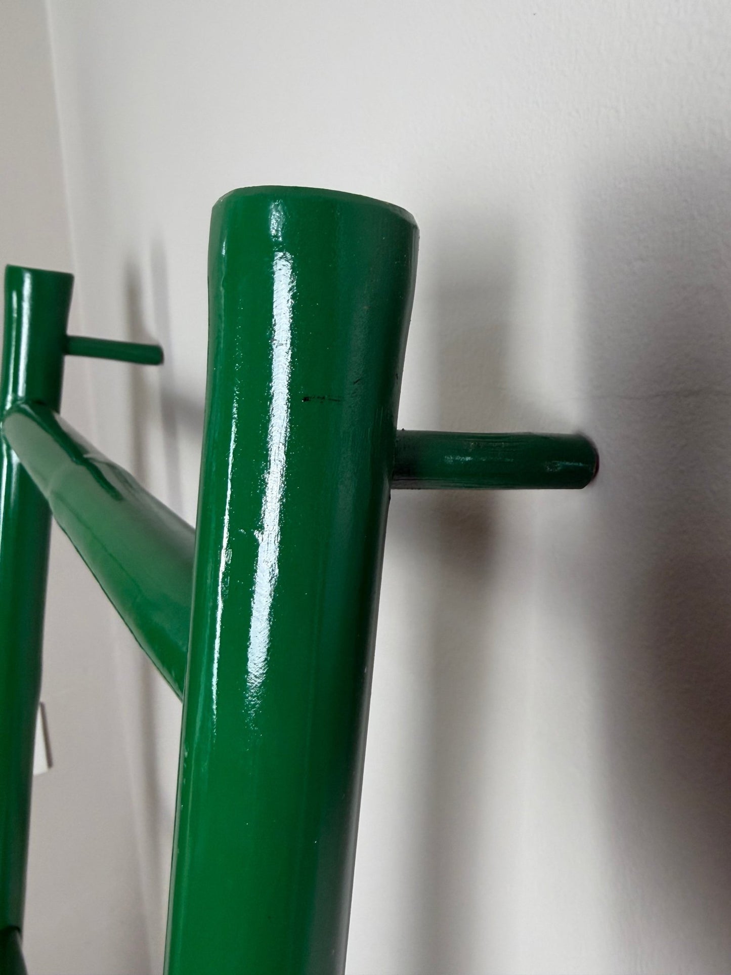 Vintage Painted Bamboo Tapered Ladder Towel Rail Green - The Vintage Allure