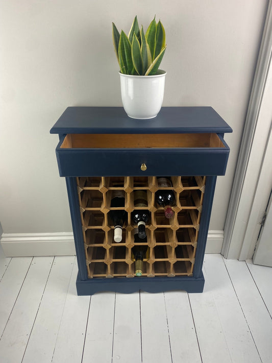Vintage Pine Wine Rack with drawer - The Vintage Allure