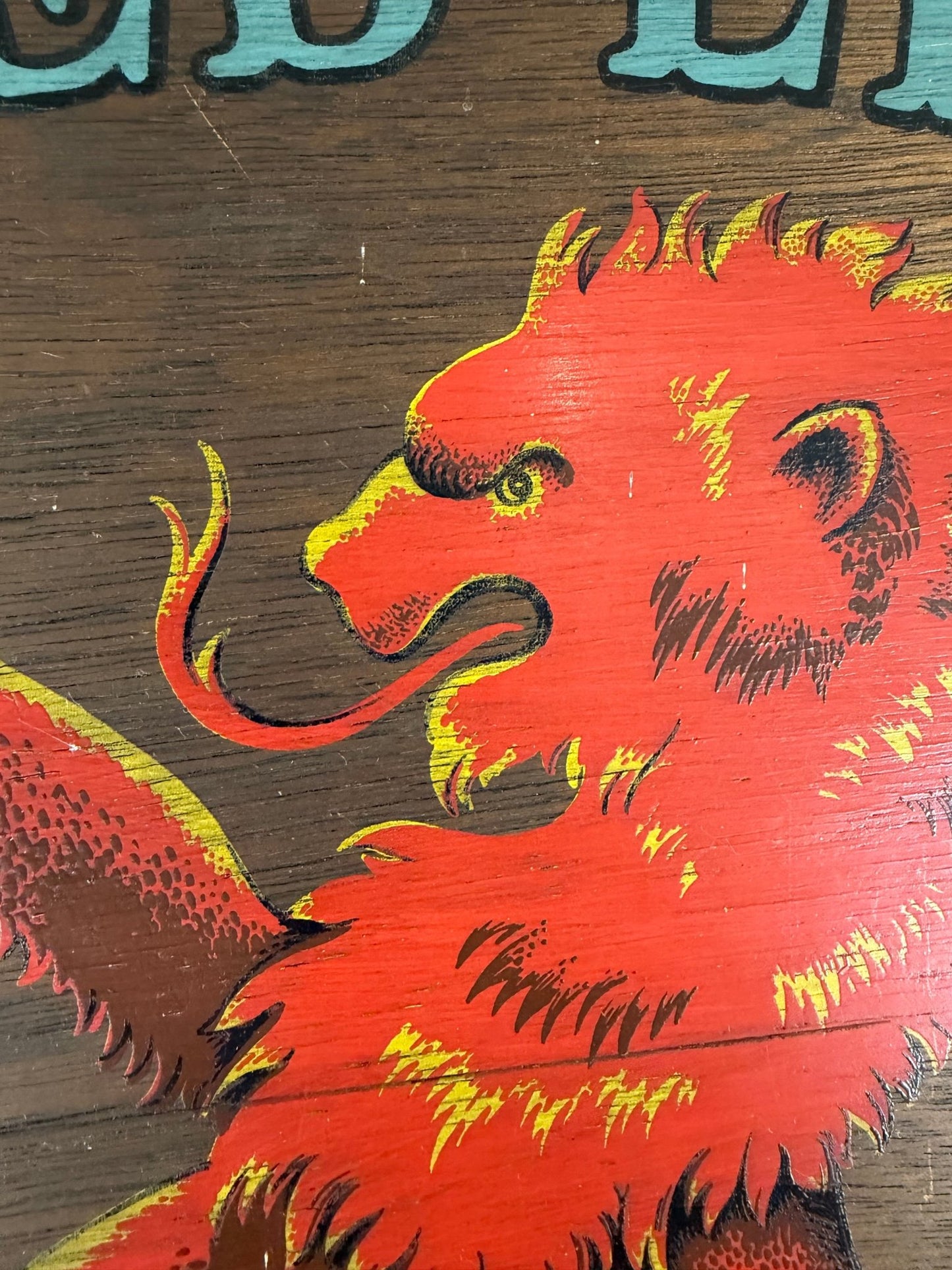 Vintage Pub Sign 'The Red Lyon Tavern' Man Cave Wall Art Bar Sign 1962 - The Vintage Allure