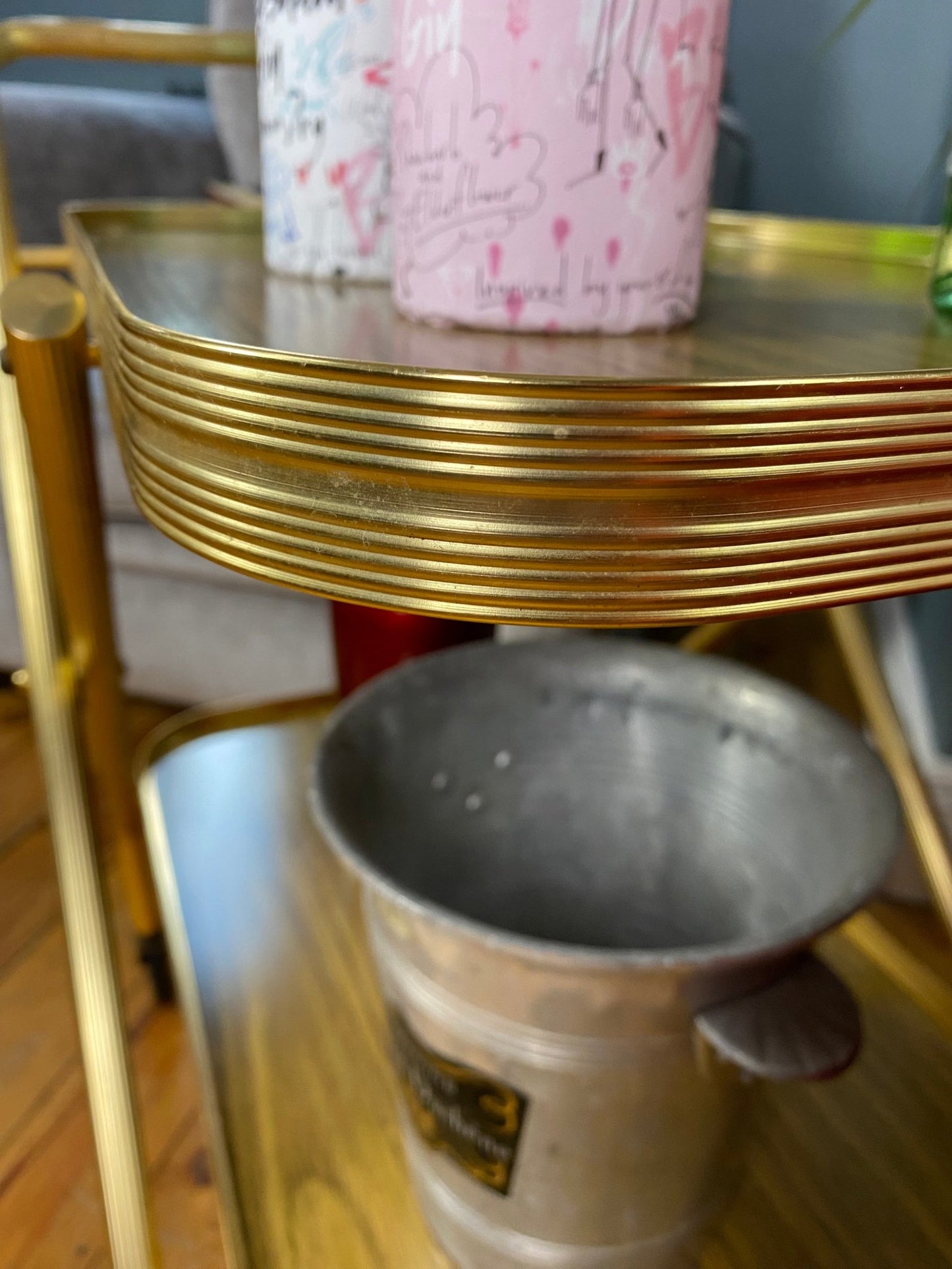 Vintage Wood Effect Folding Drinks/Cocktail Trolley - The Vintage Allure